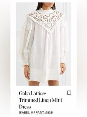 Isabel Marant White Lace-Yoke Linen Mini Dress